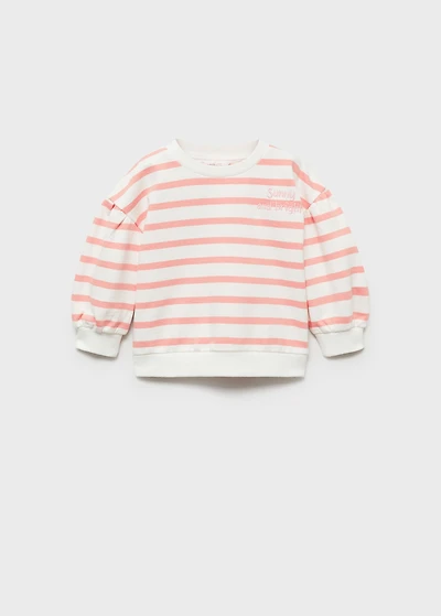 Striped sweatshirt with embroidered detail