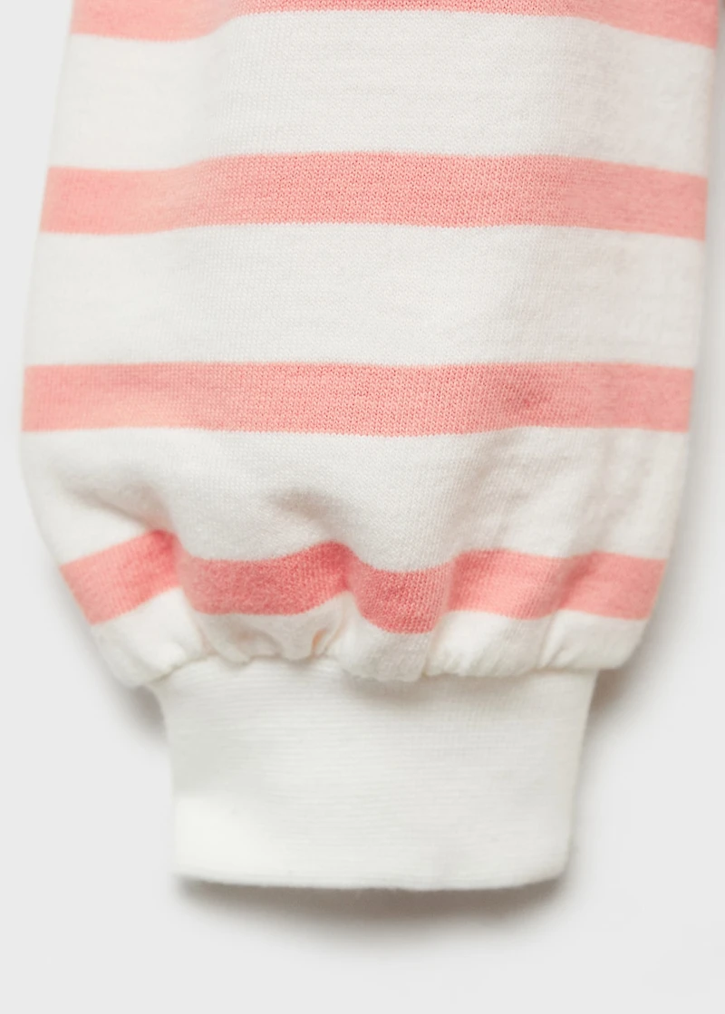 Striped sweatshirt with embroidered detail