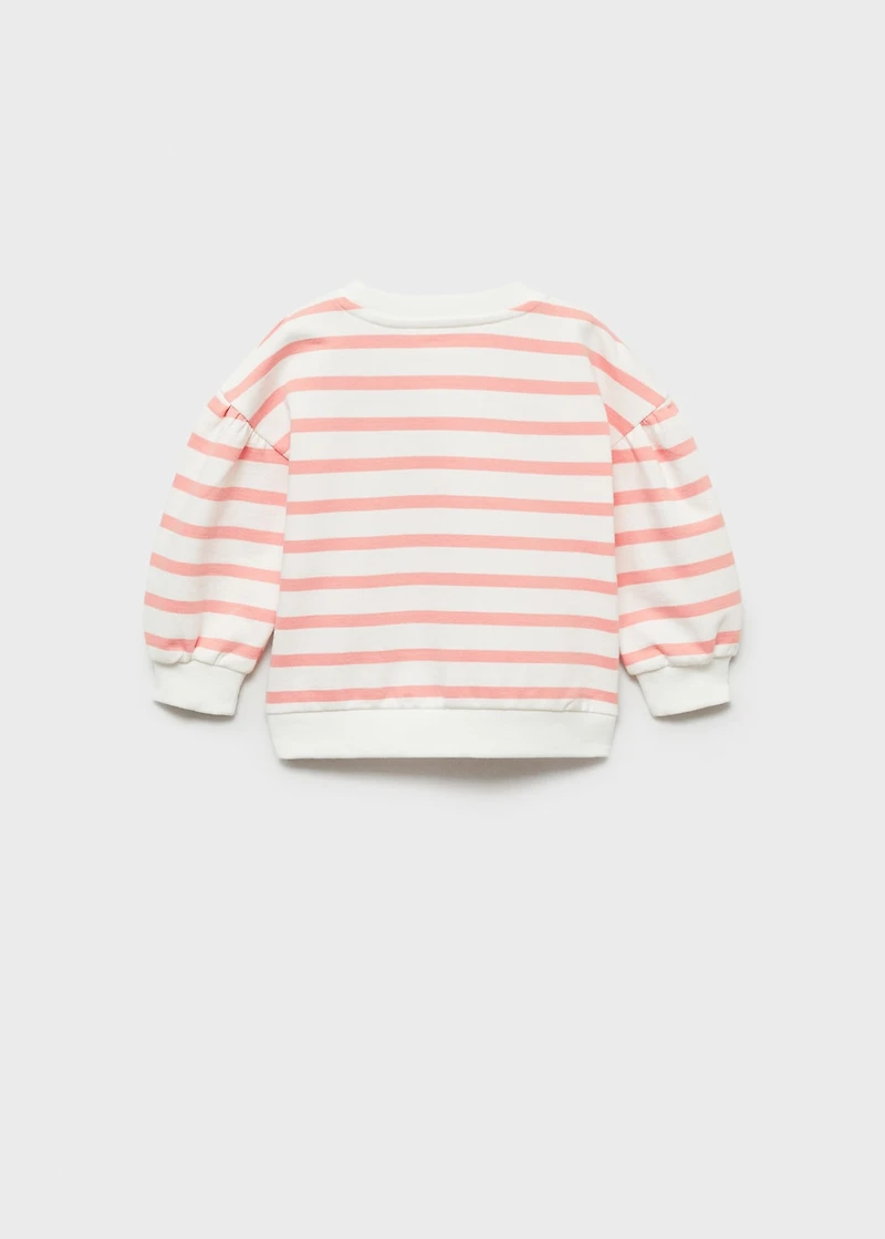 Striped sweatshirt with embroidered detail