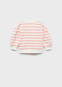 Striped sweatshirt with embroidered detail