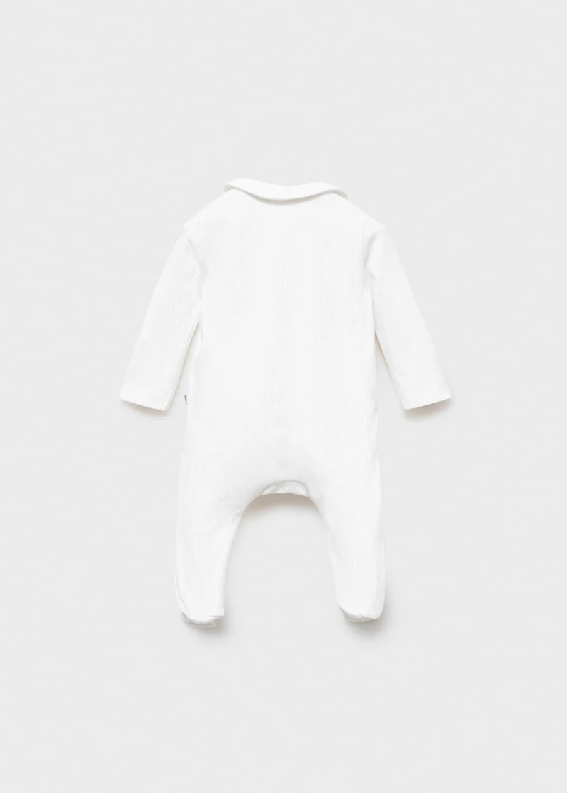 Cotton bodysuit with Peter Pan collar