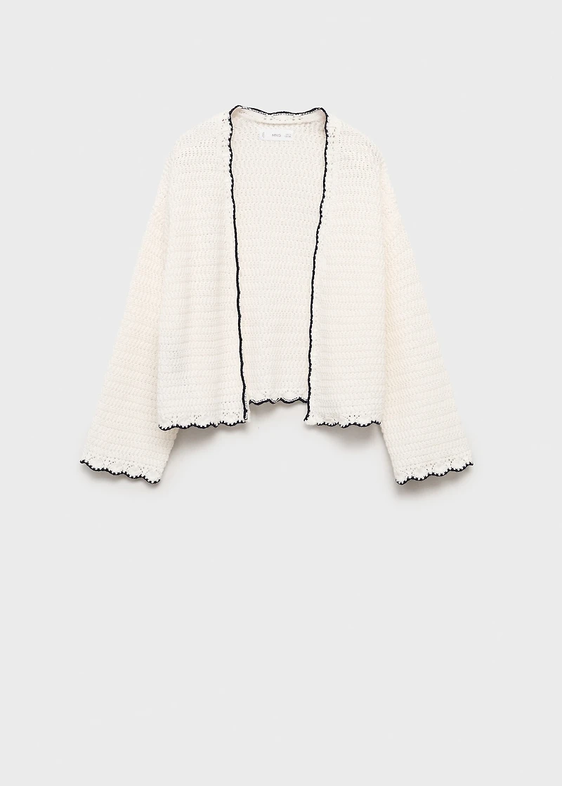 Knitted cardigan with contrasting trims