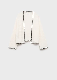 Knitted cardigan with contrasting trims