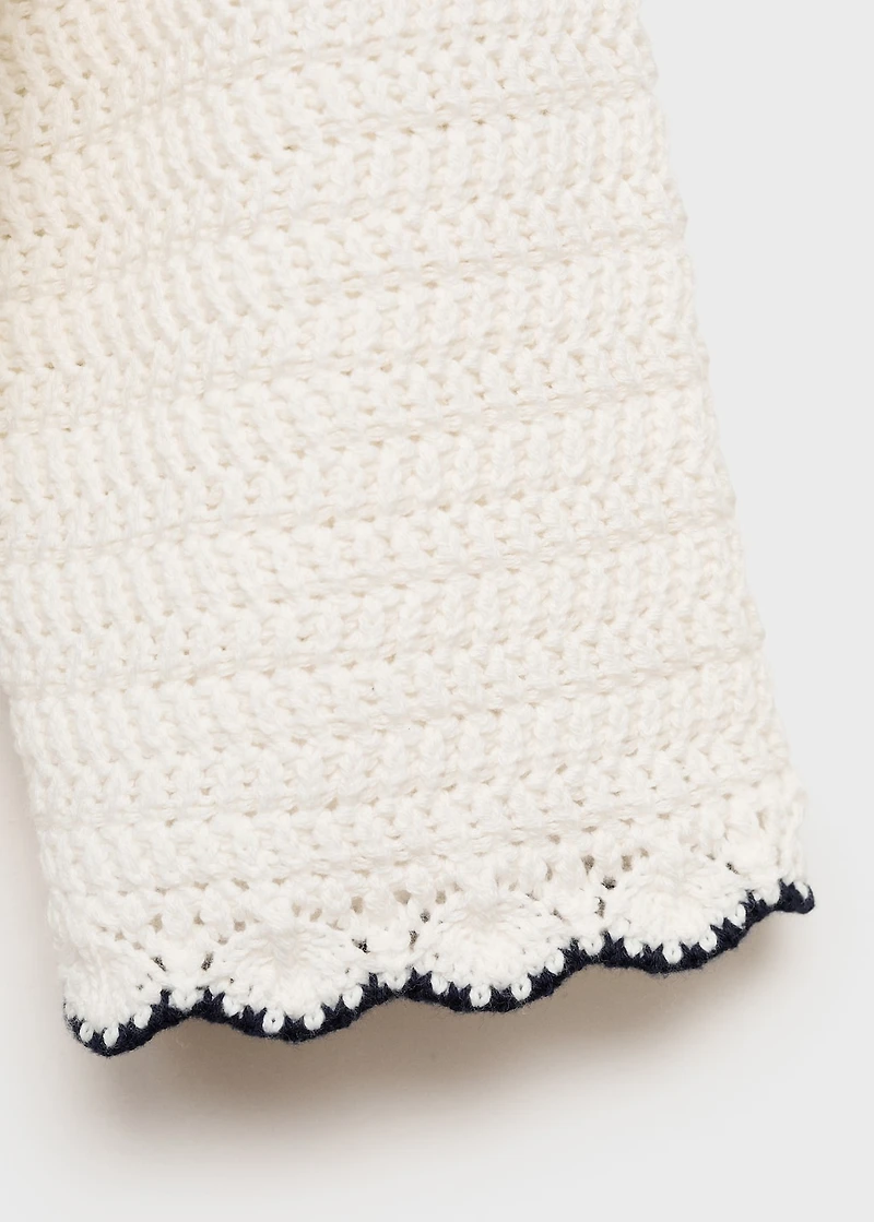 Knitted cardigan with contrasting trims