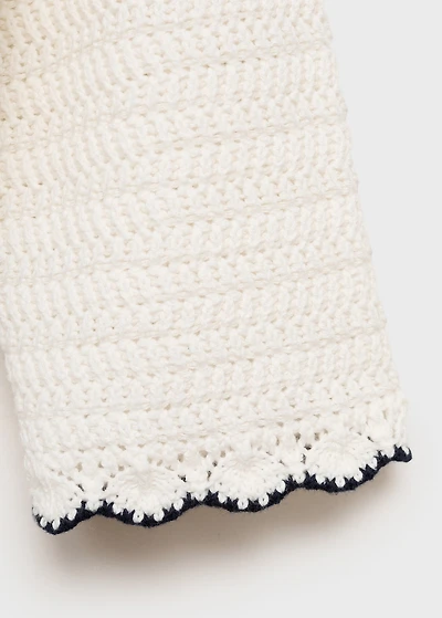 Knitted cardigan with contrasting trims