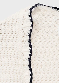 Knitted cardigan with contrasting trims