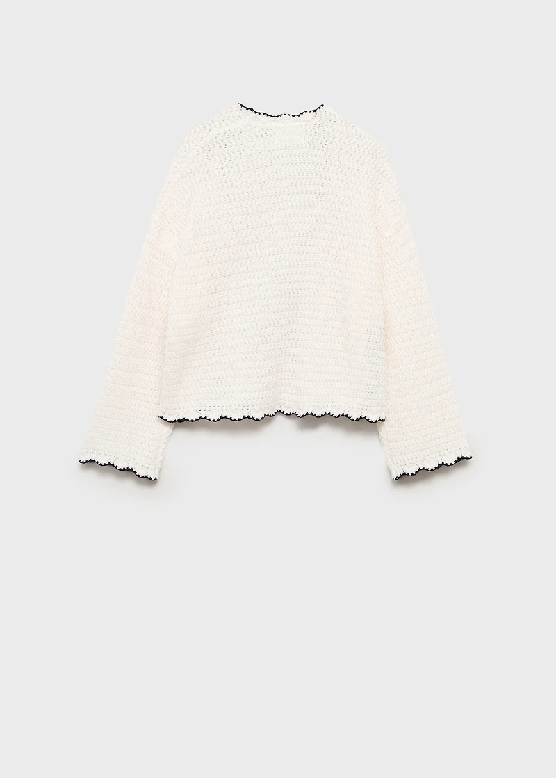 Knitted cardigan with contrasting trims