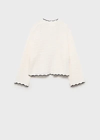 Knitted cardigan with contrasting trims