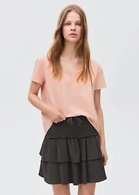 Gathered skirt with ruffles