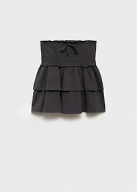 Gathered skirt with ruffles