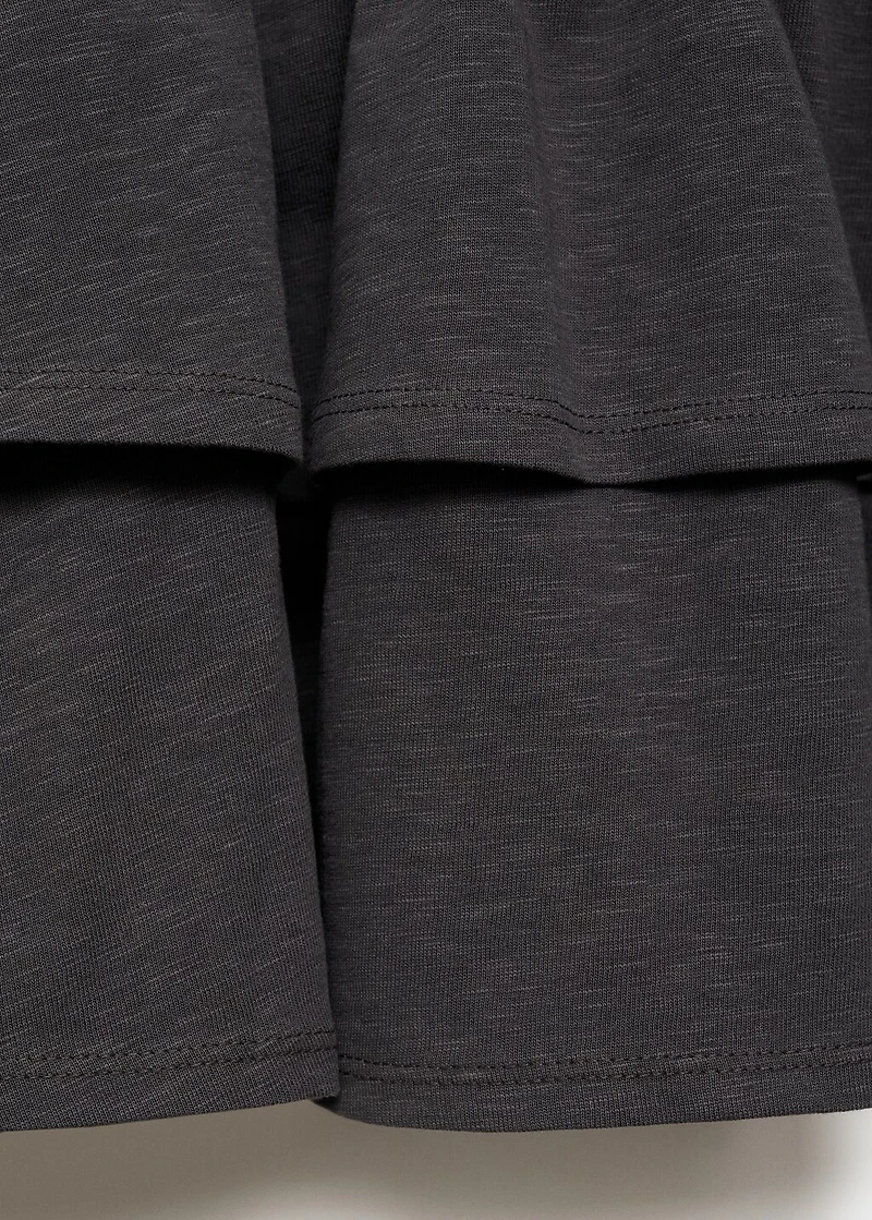 Gathered skirt with ruffles