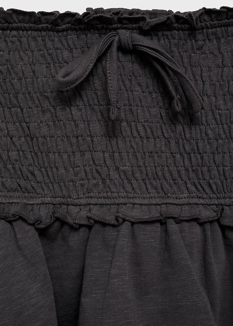 Gathered skirt with ruffles