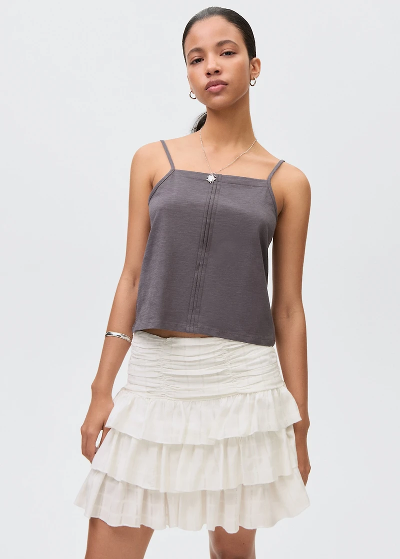 Gathered skirt with ruffles