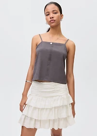 Gathered skirt with ruffles