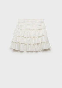 Gathered skirt with ruffles