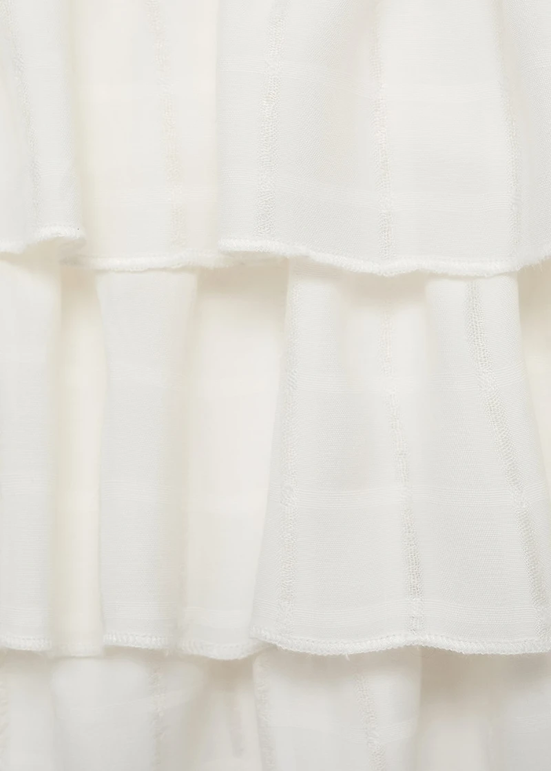 Gathered skirt with ruffles