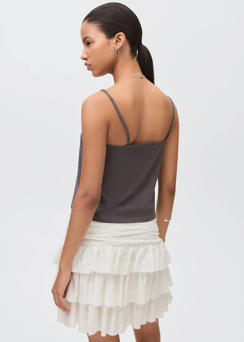 Gathered skirt with ruffles