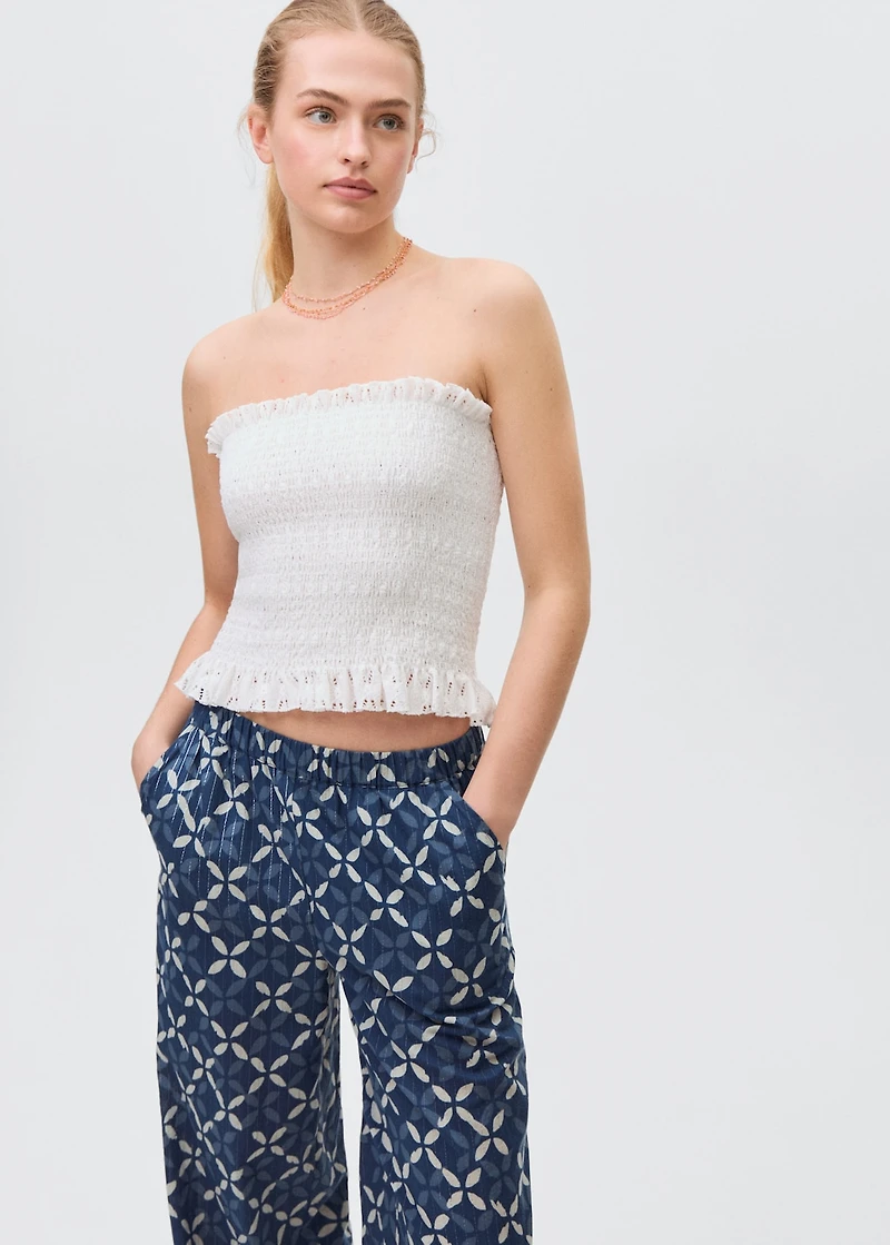 Printed straight pants