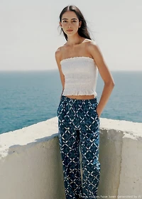 Printed straight pants