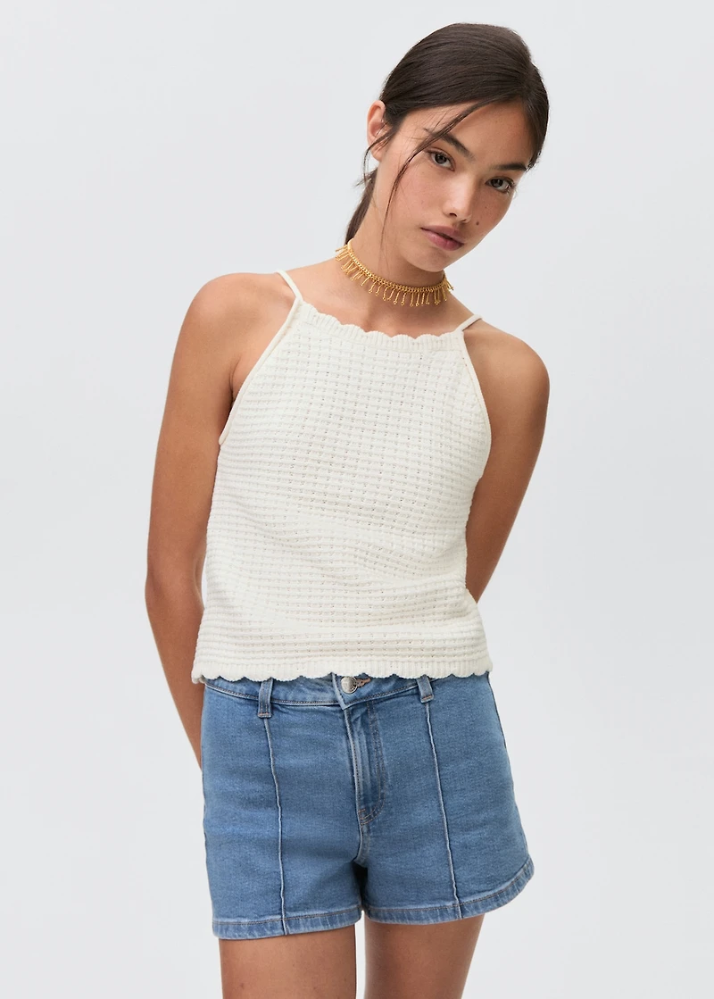 Openwork knit top