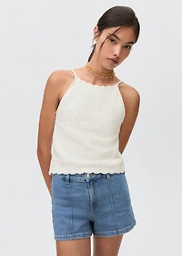 Openwork knit top