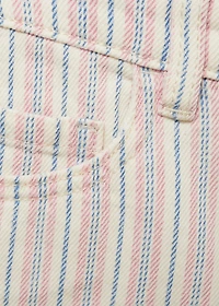 Striped denim shorts