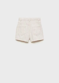 Striped denim shorts