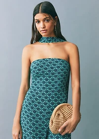 Printed jumpsuit with bow