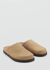 Suede leather clogs