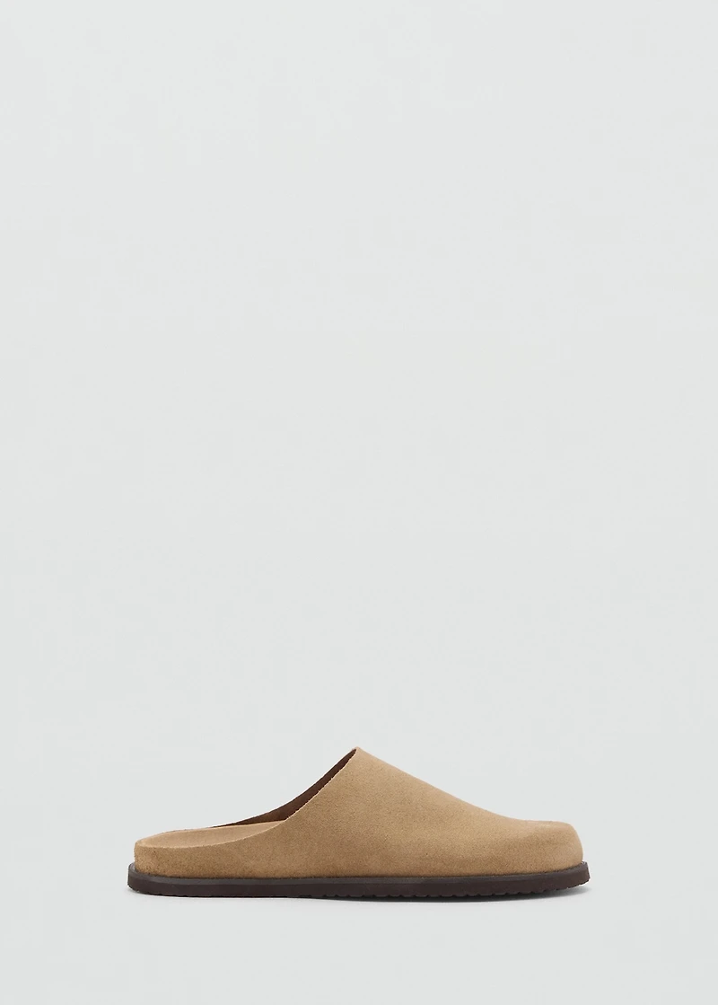 Suede leather clogs