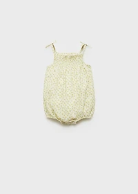 Print cotton one-piece suit