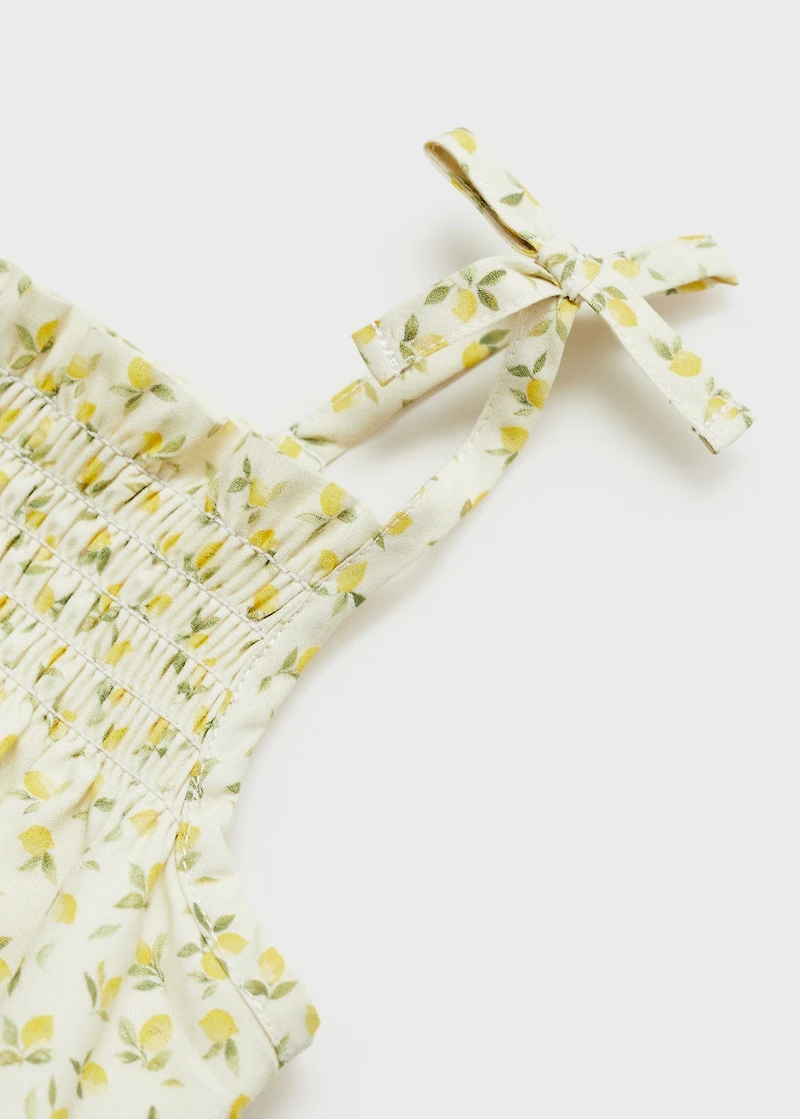 Print cotton one-piece suit