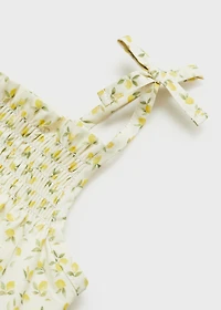 Print cotton one-piece suit