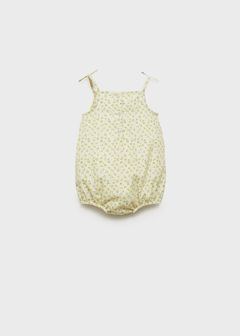 Print cotton one-piece suit