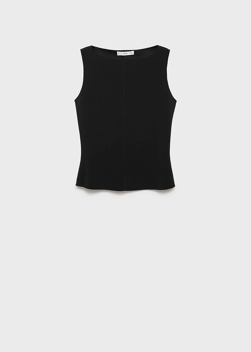 Boat-neck knitted top