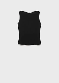 Boat-neck knitted top