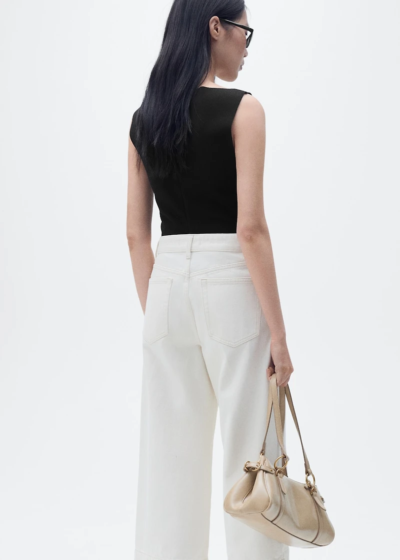 Boat-neck knitted top