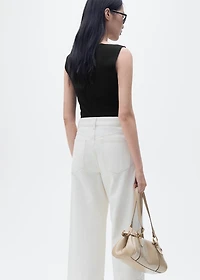 Boat-neck knitted top