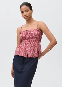 Printed strap top