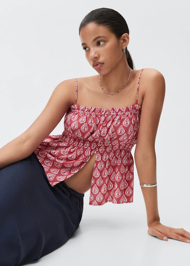 Printed strap top