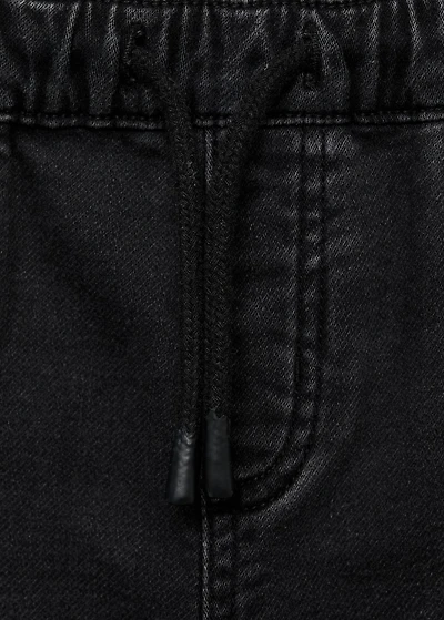 Denim bermuda shorts with drawstring