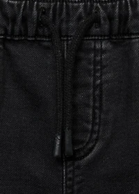 Denim bermuda shorts with drawstring