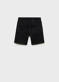 Denim bermuda shorts with drawstring