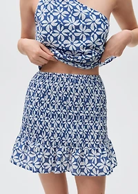 Printed pleated skirt