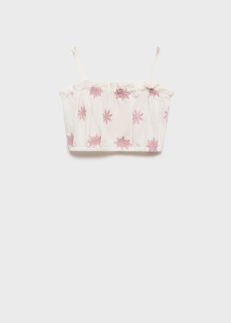 Embroidered crop top