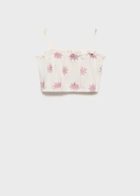 Embroidered crop top