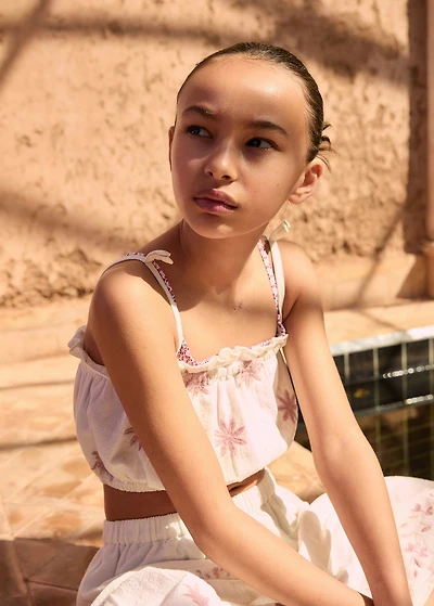 Embroidered crop top