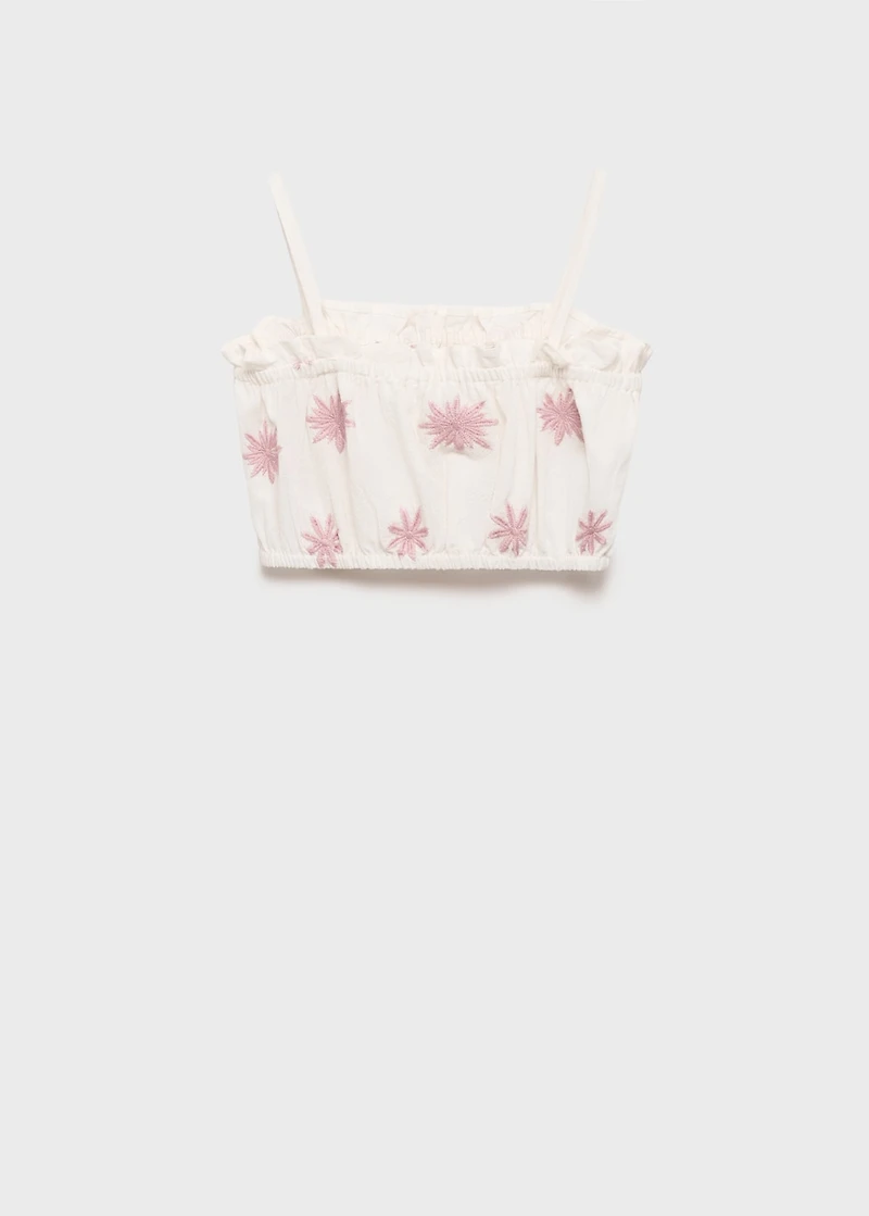 Embroidered crop top