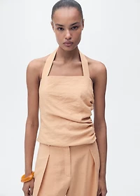 Lyocell top with gathered detail