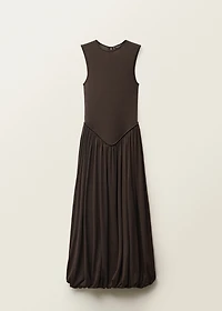 Semi-transparent dress with puffed hem